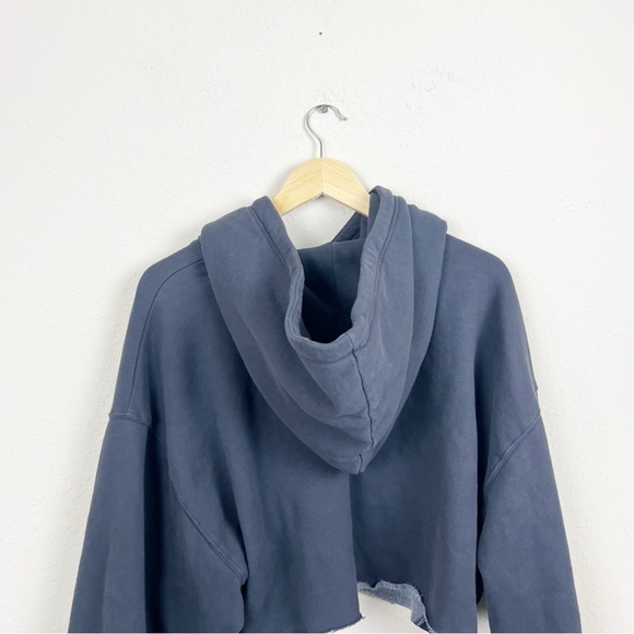 Tna Cozy Fleece Gray Cropped Hoodie Size 3 - Picture 6 of 6